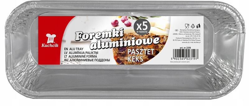 

Foremki Aluminiowe x 5 do pasztetu kapsalona keksu