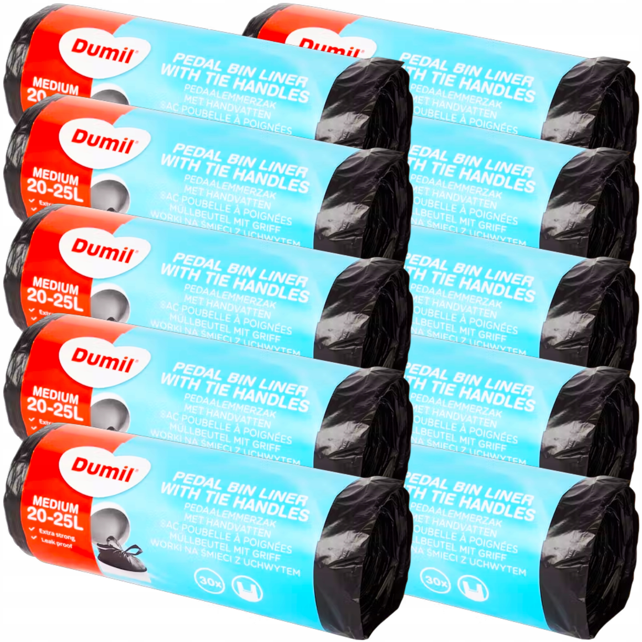 Levně Pytle Na Odpadky 20L 25L Sáčky S Páskou Černé Na Odpadky Pevné S Ušima x300