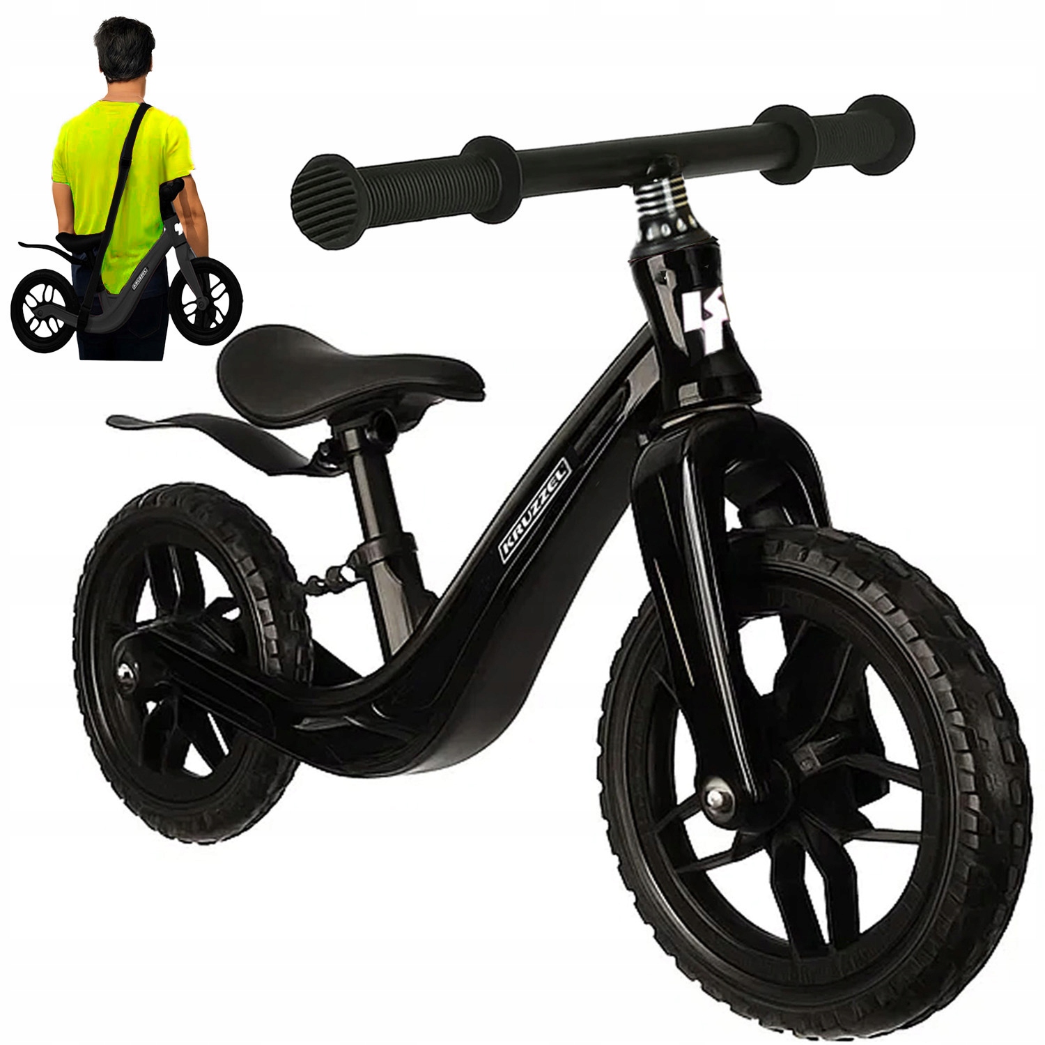 Rowerek Biegowy dla Dzieci 2+ Rower Dziecięcy Lekki Koła 12" Pasek na Ramię