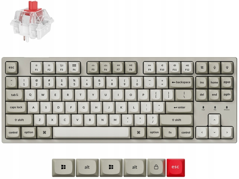 Klawiatura Keychron C1 Pro 8K Qmk Wired Custom Mechanical Red Switch