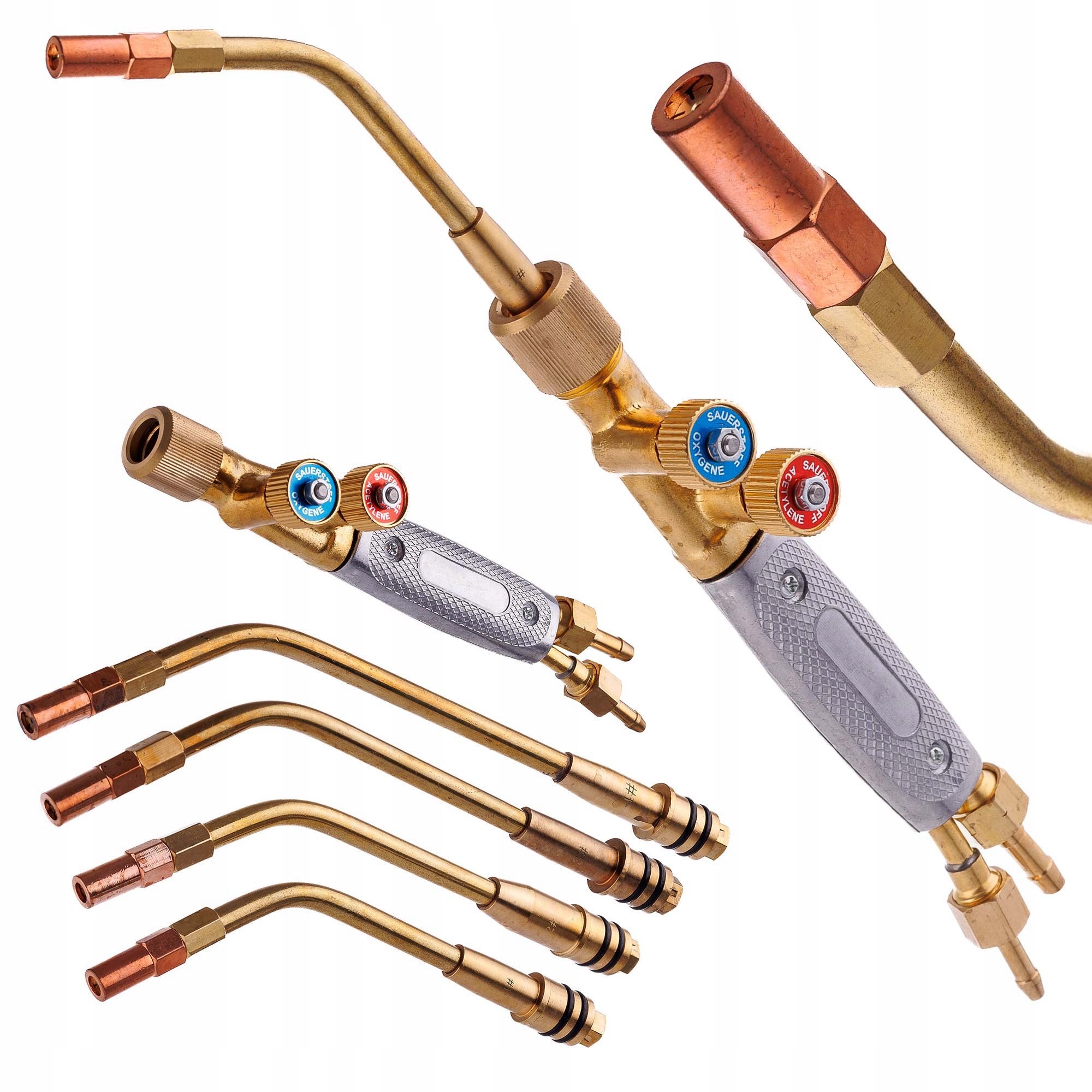 Profesionální hořák pro tvrdé pájení Propan Kyslík 4x Trysky Páječka