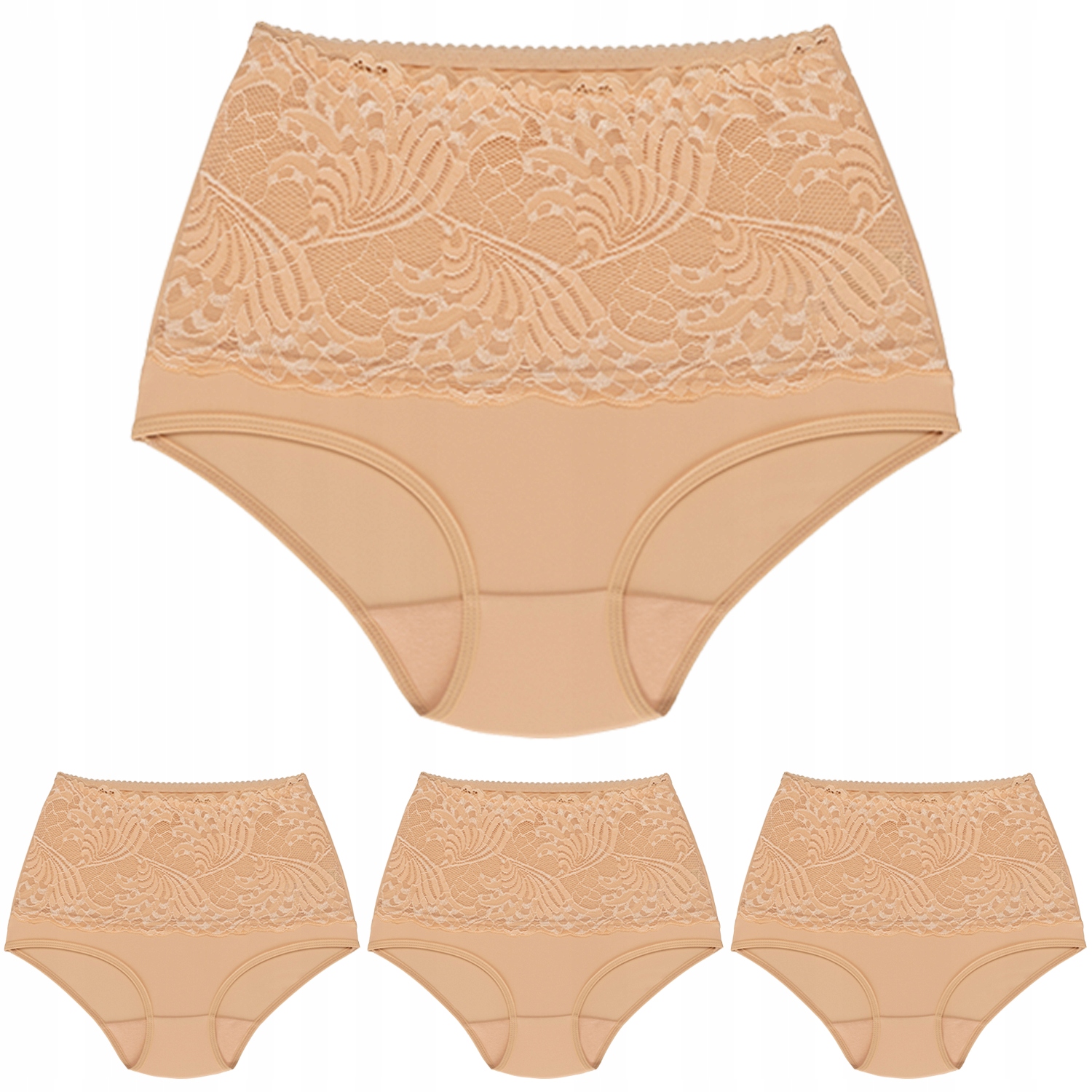 Wol-Bar Kaja 3-pack béžové Vysoké kalhotky Kalhotky M