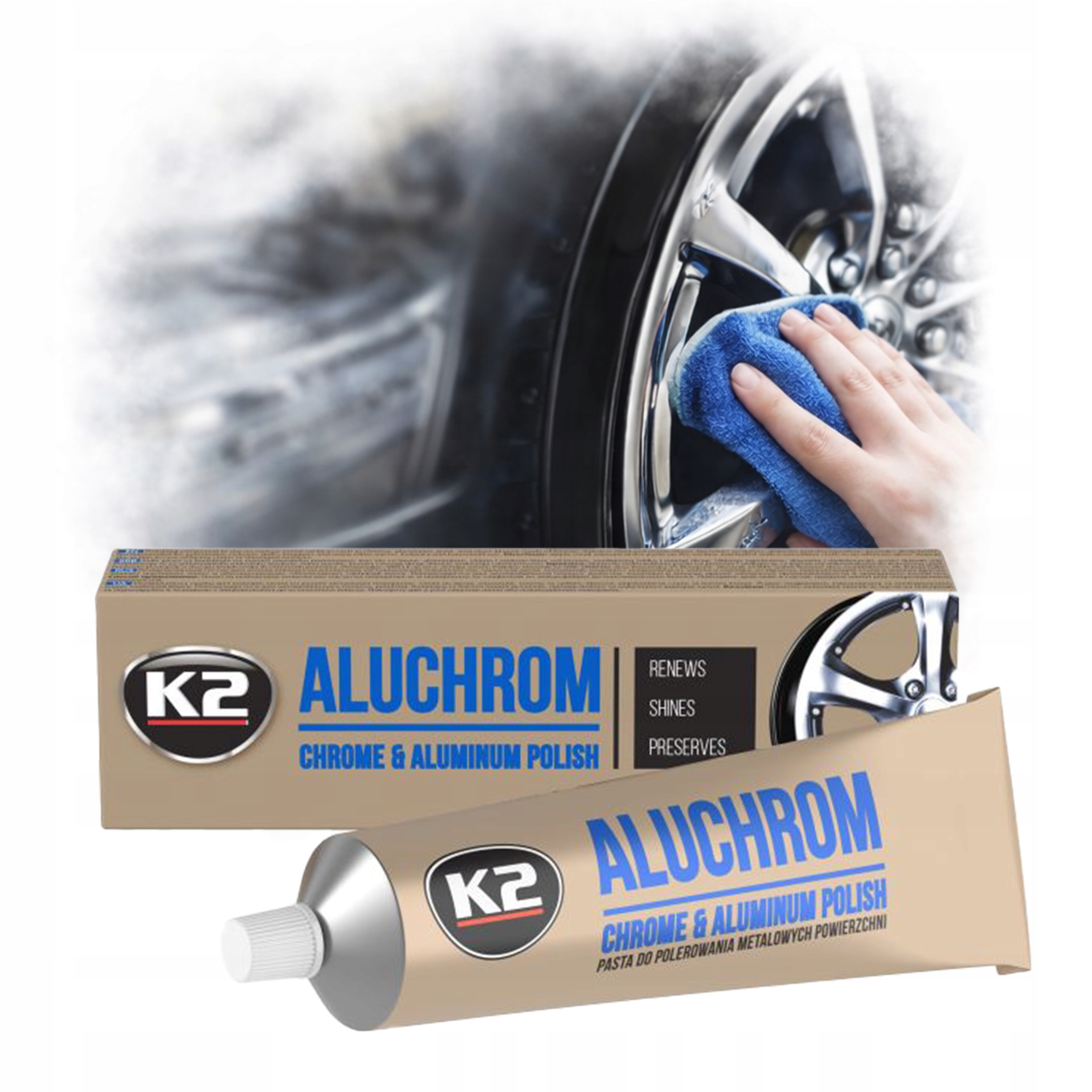 Pasta Do Polerowania Chromu *czyści i nabłyszcza* K2 Aluchrom 120g