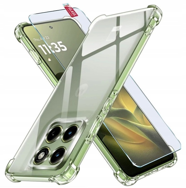 Pancerne Etui Case Clear Shockproof Do Motorola Edge 70 5G +szkło Hartowane