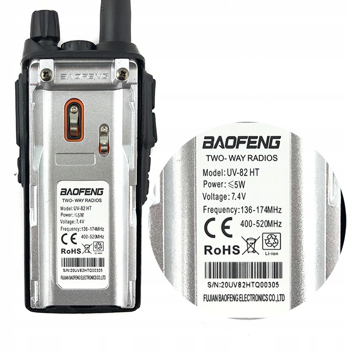 RADIOTELEFON KRÓTKOFALÓWKA BAOFENG UV-82 HT 5W 2x EAN (GTIN) 9140113888605