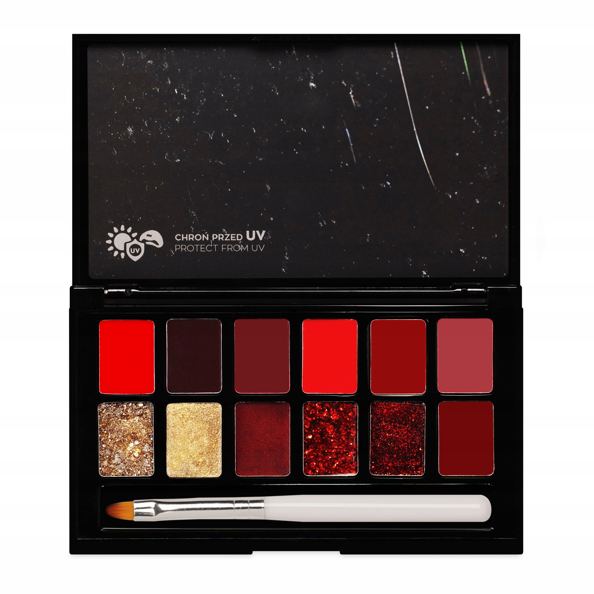 Hybridní laky Paleta Mani King Ruby Glimmer Sada 16