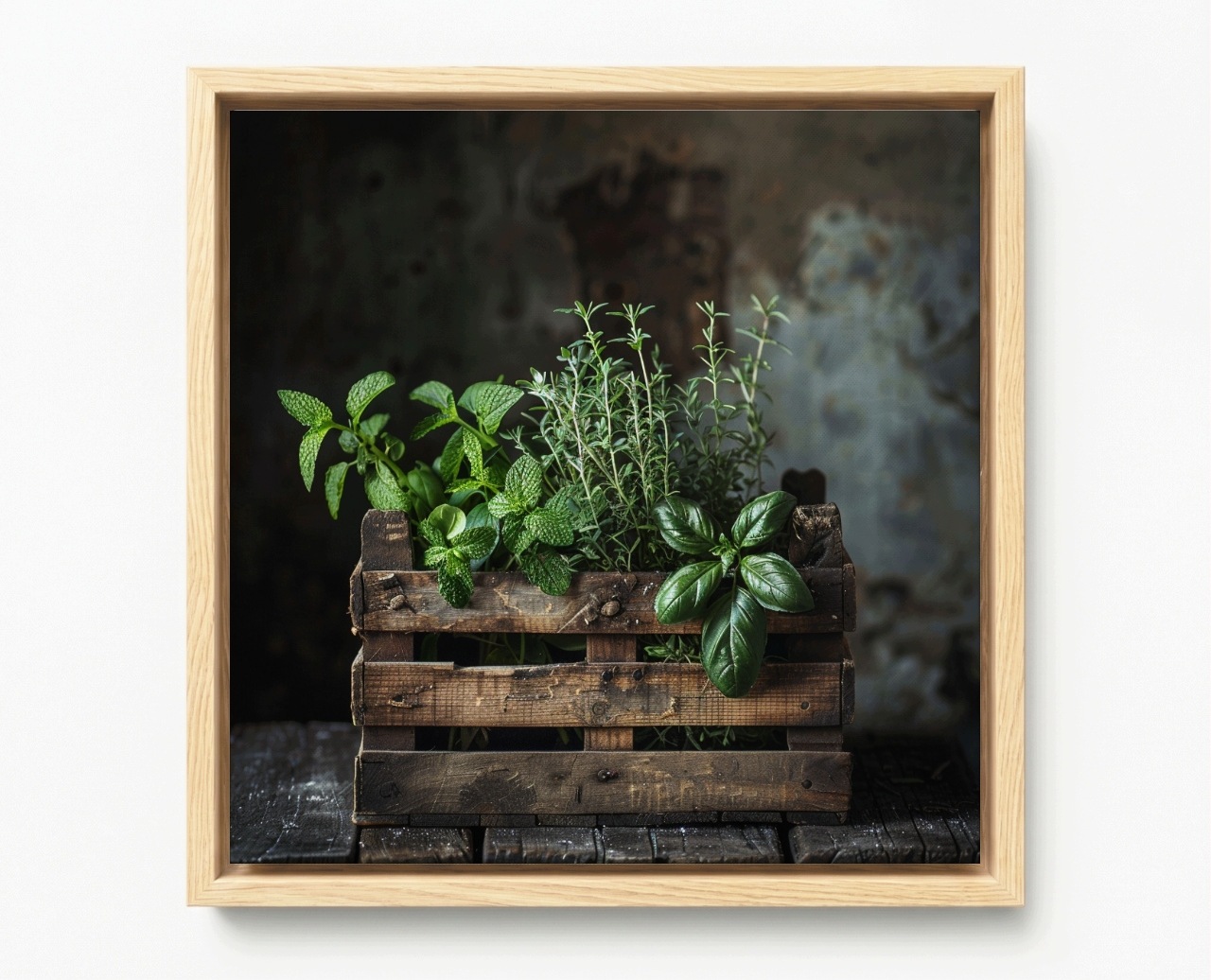 Obraz Rám Americký Box Kuchyně Vaření Jídlo Krabička Bylinky 40x40