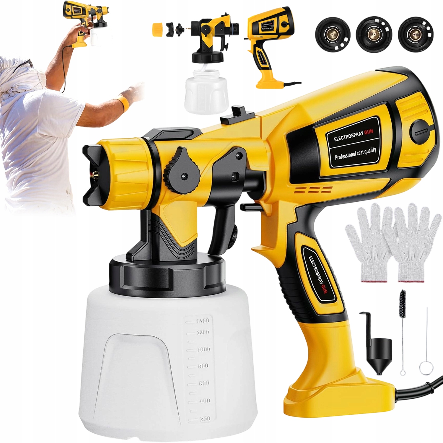 Malířská Pistole Agregát Pro Malování Stěn 1400 ML 4 Trysky 850 W
