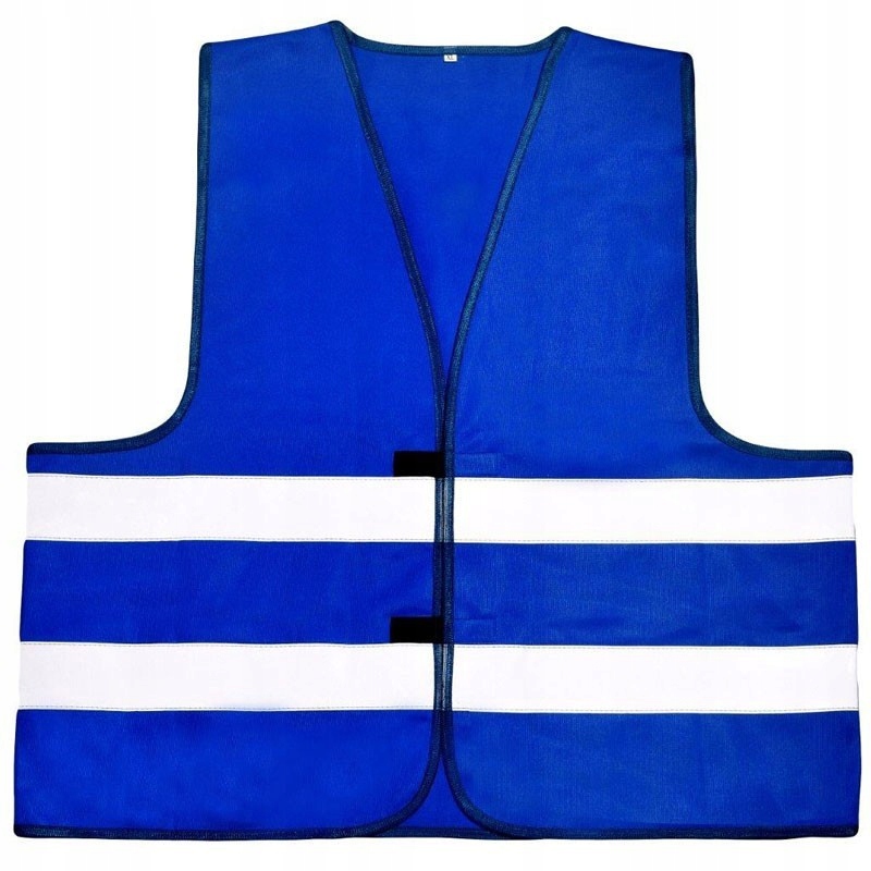 Solidna NIEBIESKA kamizelka odblaskowa XXL