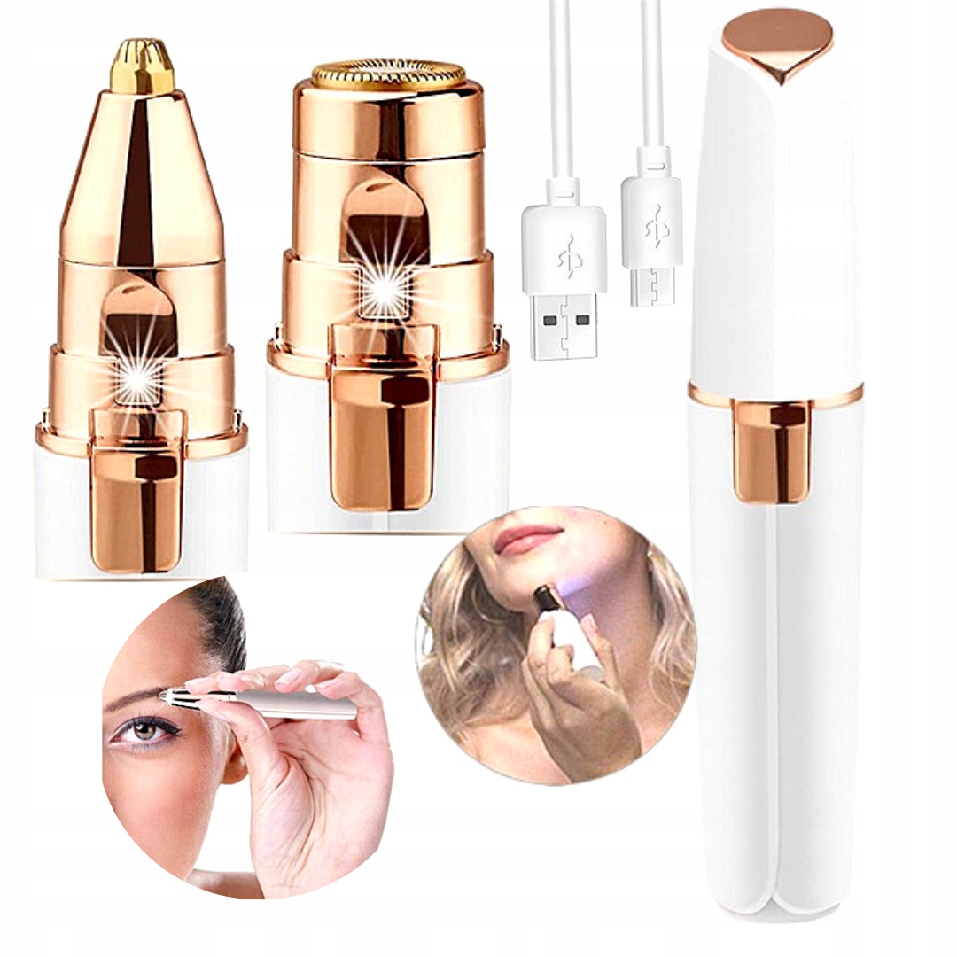 

Golarka Do Twarzy I Brwi Trymer Damski 2w1 Usb