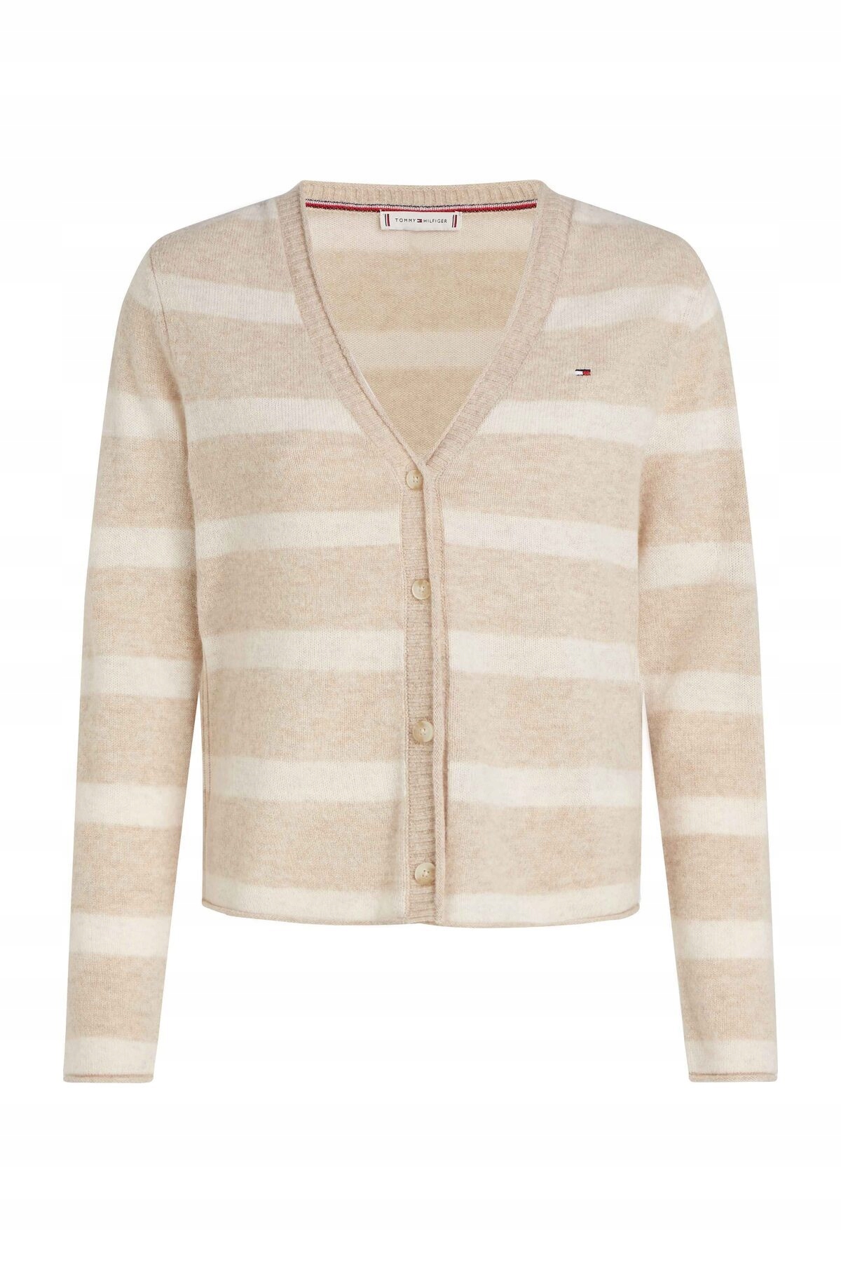 Tommy Hilfiger Béžový Dámský Kardigan Z Hladké Vlny L X_a