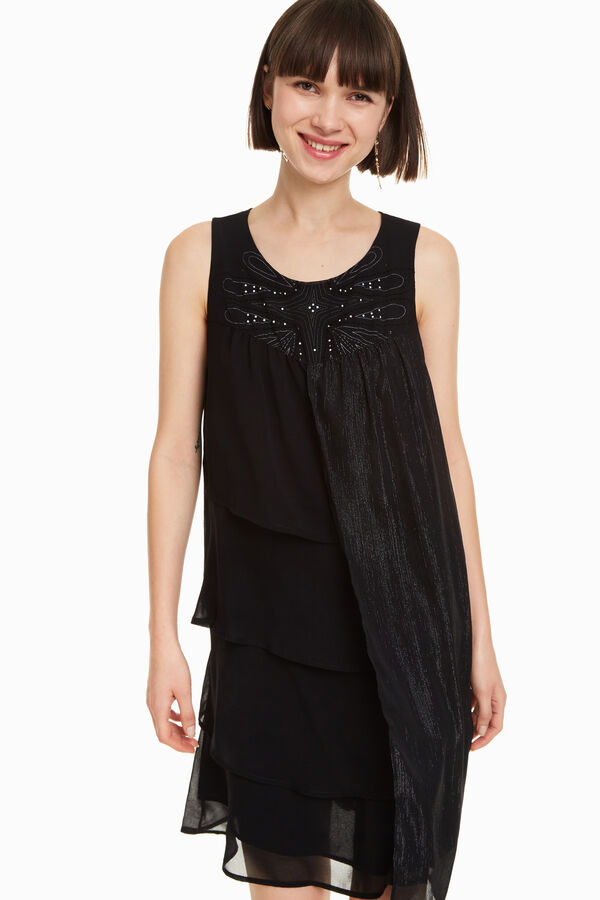 Desigual Černé Šaty Šatonové Růže (42)