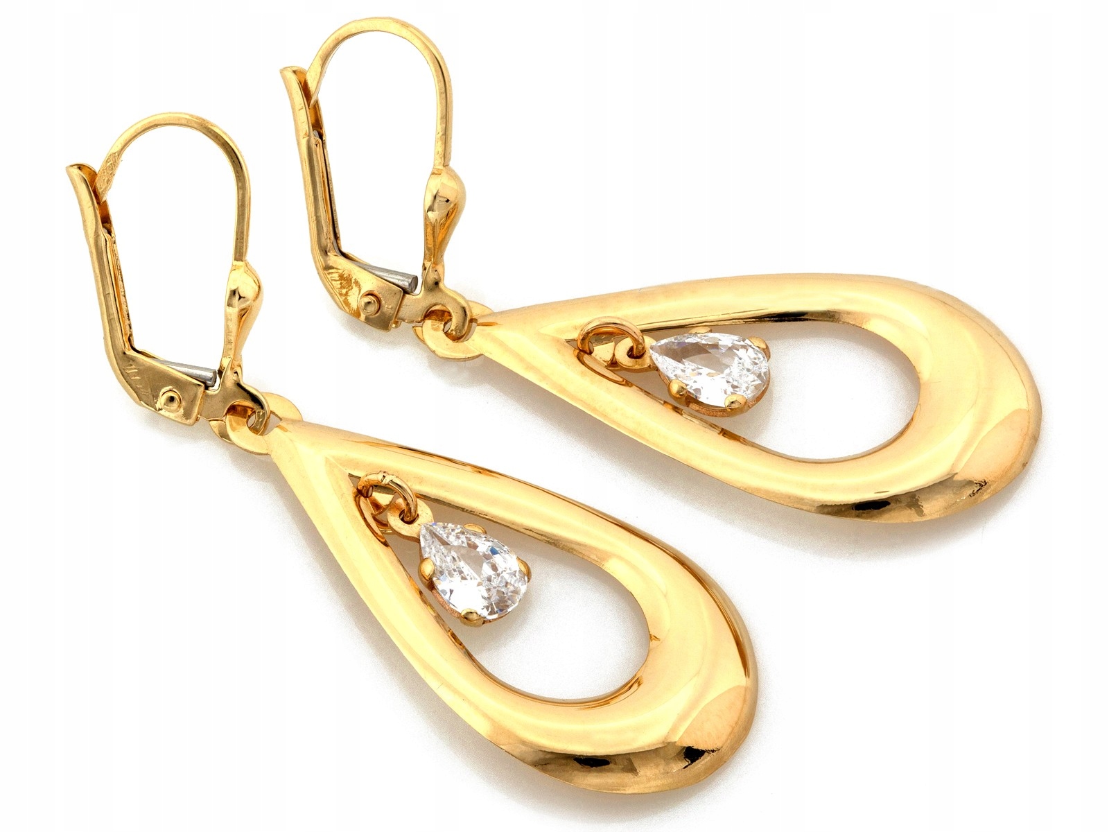 Náušnice Zlaté Závěsné Kapky se Zirkonií pr 585 14k 2.96g