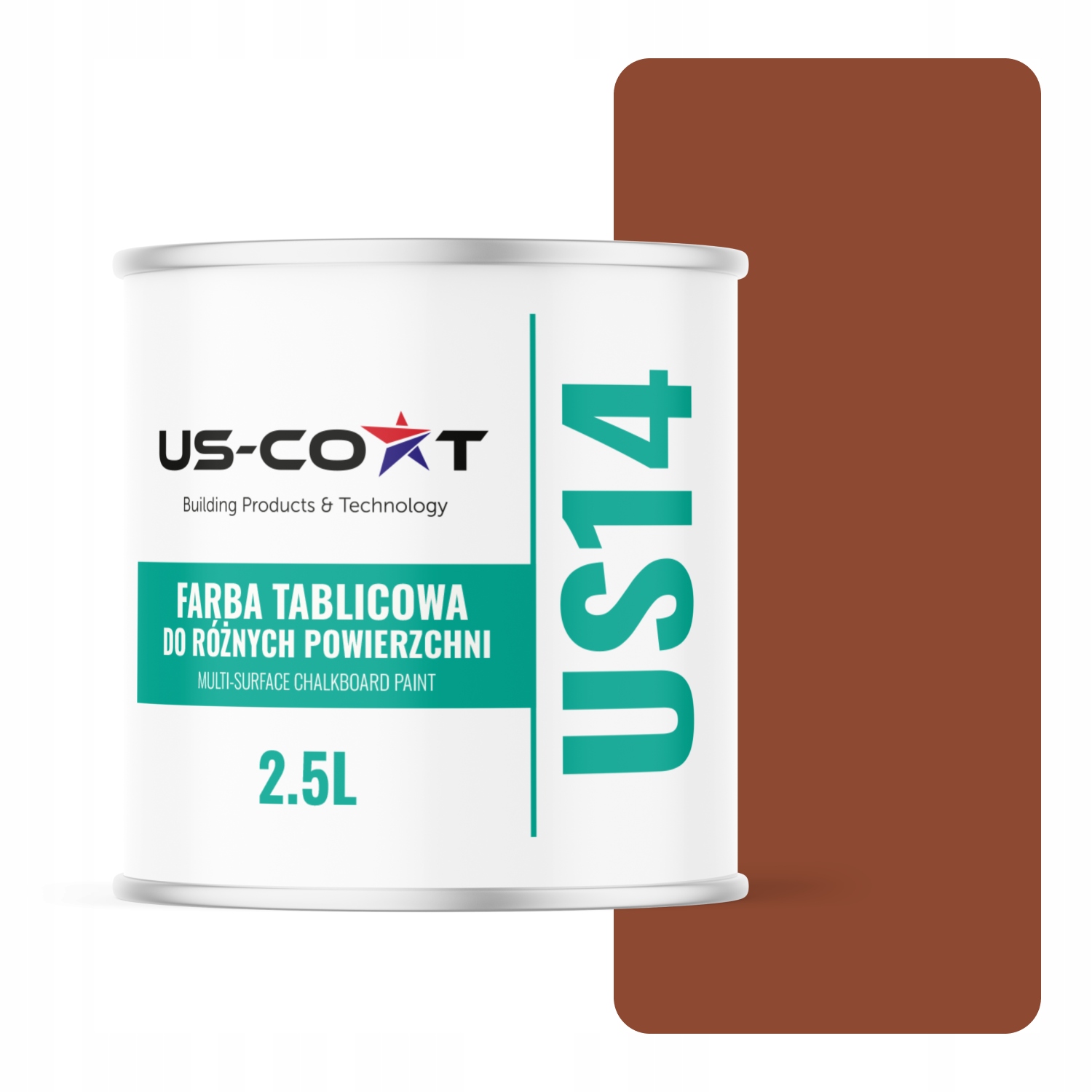 Tabuľová Farba Na Nábytok A Kovové Steny Farba 2.5 L Tehlová RAL8004 Matná