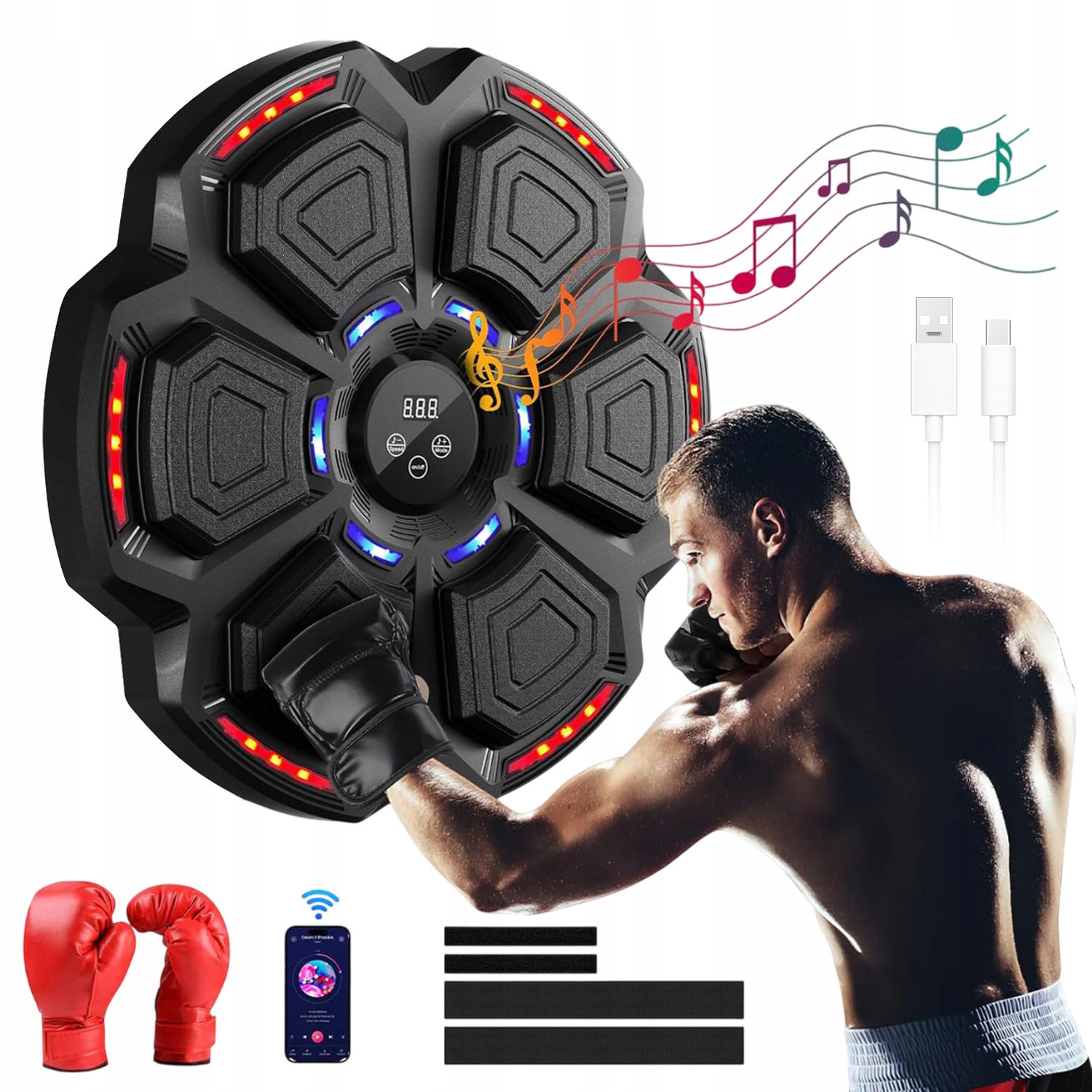 Bluetooth Boxovací Tréninková Deska Na Zeď S Hudební Tabulí