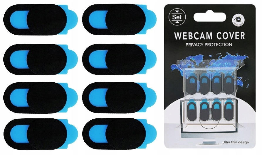 8x ZAŚLEPKA ZASŁONKA KAMERY KAMERKI DO LAPTOPA TELEFONU TABLETA CZARNA
