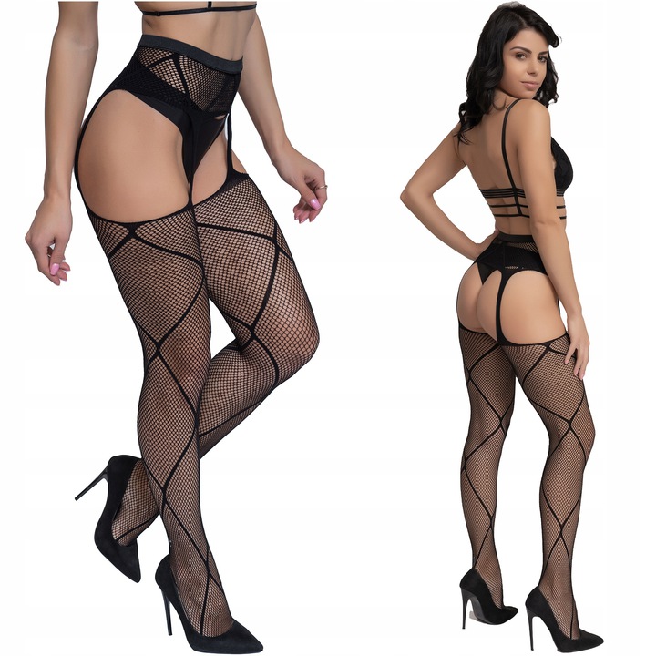 

Pończochy z podwiązkami oraz pasem – strippanty