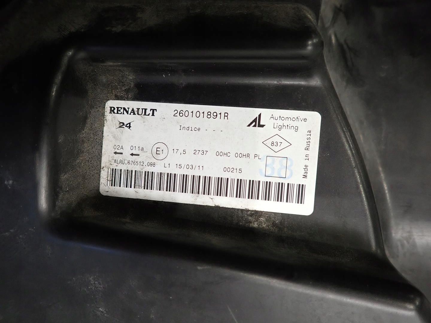 light front front right DACIA DUSTER and 2010-2014 260101891