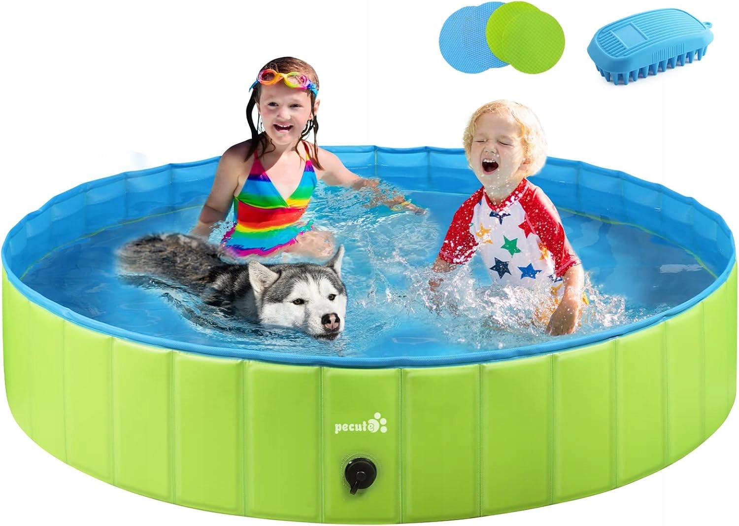 Bazén pro psa skládací XL 160x30 cm Protiskluzový Pvc Pecute