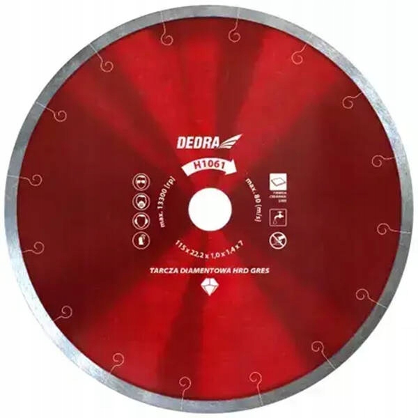 Diamantový kotouč na gres 180x22,2 mm Dedra H1064