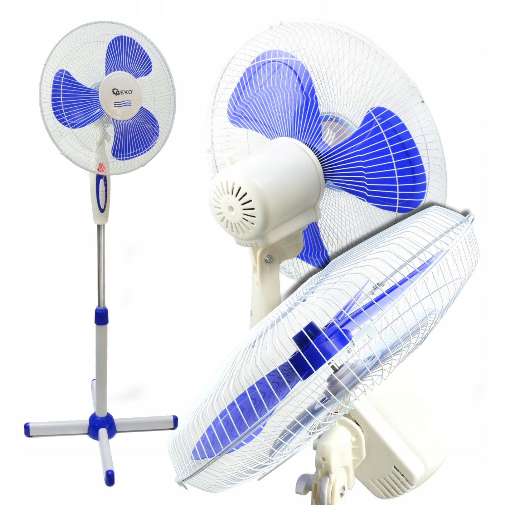 GEKO WENTYLATOR PODLOGOWY 45W 16' BIALY