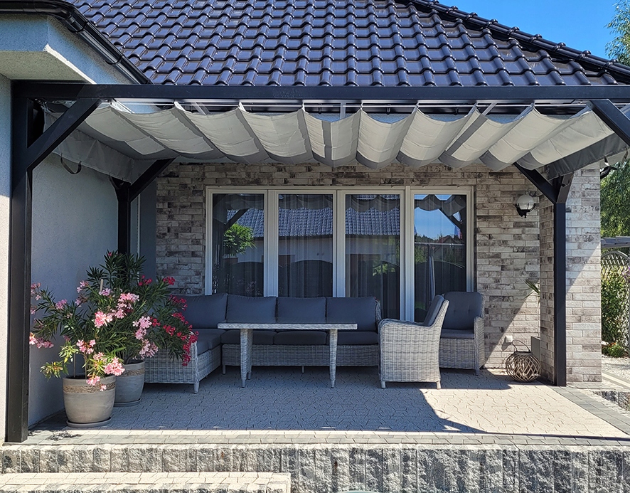 ROLETA RZYMSKA PRZECIWSŁONECZNA WODOSZCZELNA ROZSUWANA ZWIJANA DACH 3x4m EAN (GTIN) 5908226263306