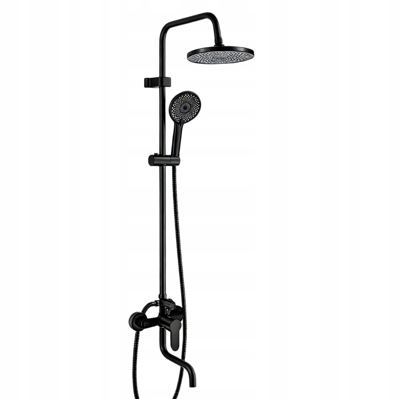 Nástenná Kúpeľňová Sprchová Batéria S Dažďovou Sprchou, Čierna