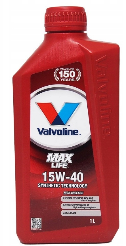 

Valvoline Maxlife 15W40 Acea A3/B4 Api Sn 1L
