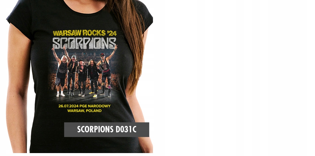 SCORPIONS WARSAW ROCKS FESTIVAL 2024 PGE NARODOWY T SHIRT KOSZULKA DAMSKA M Dekolt okrągły