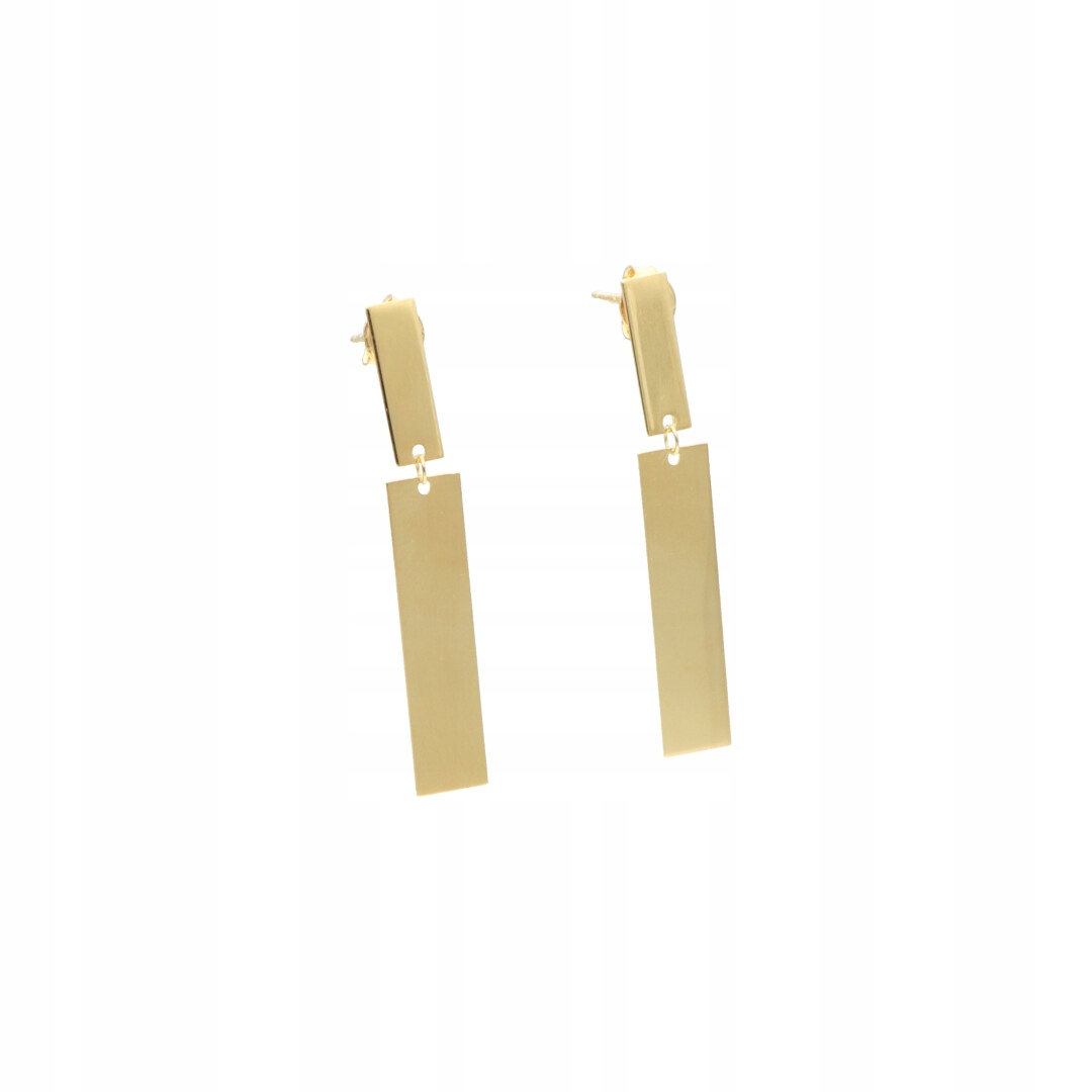 Náušnice geometrické obdélníky z pozlaceného stříbro