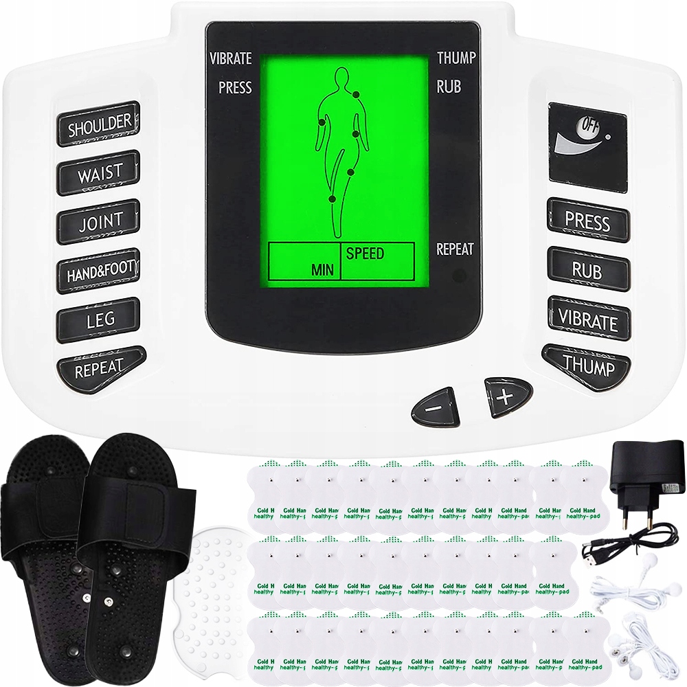 Elektrostymulator Mięśni I Nerwów Masażer Tens Ems Elektrody Zestaw XXL