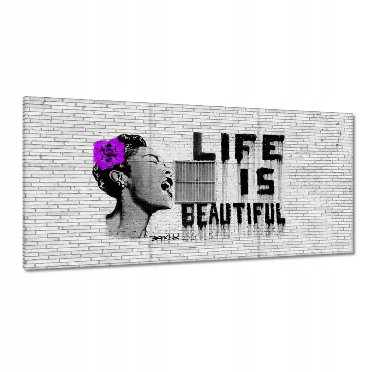 Obrazy 180x90 Banksy Life sú úžasné