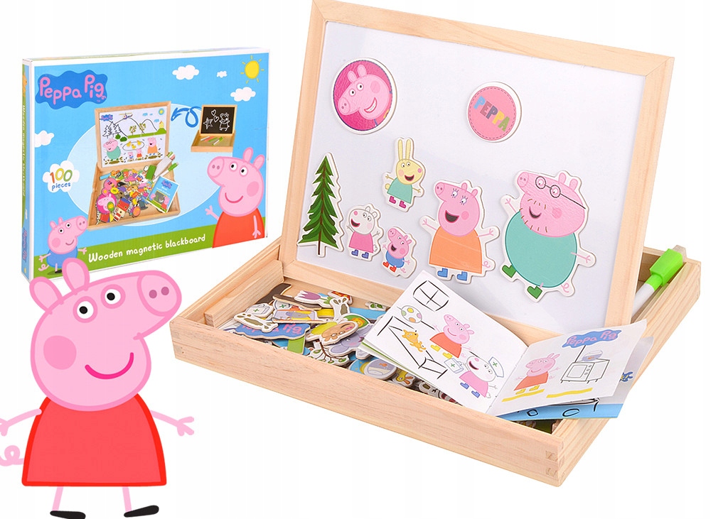 

Tablica magnetyczna świnka Peppa kredowa drewniana