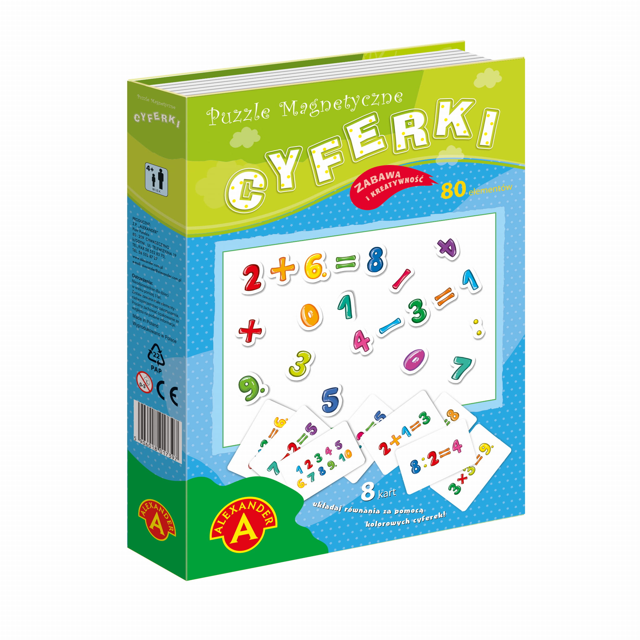 

Puzzle Magnetyczne 80 el. Cyferki Zabawa Alexander