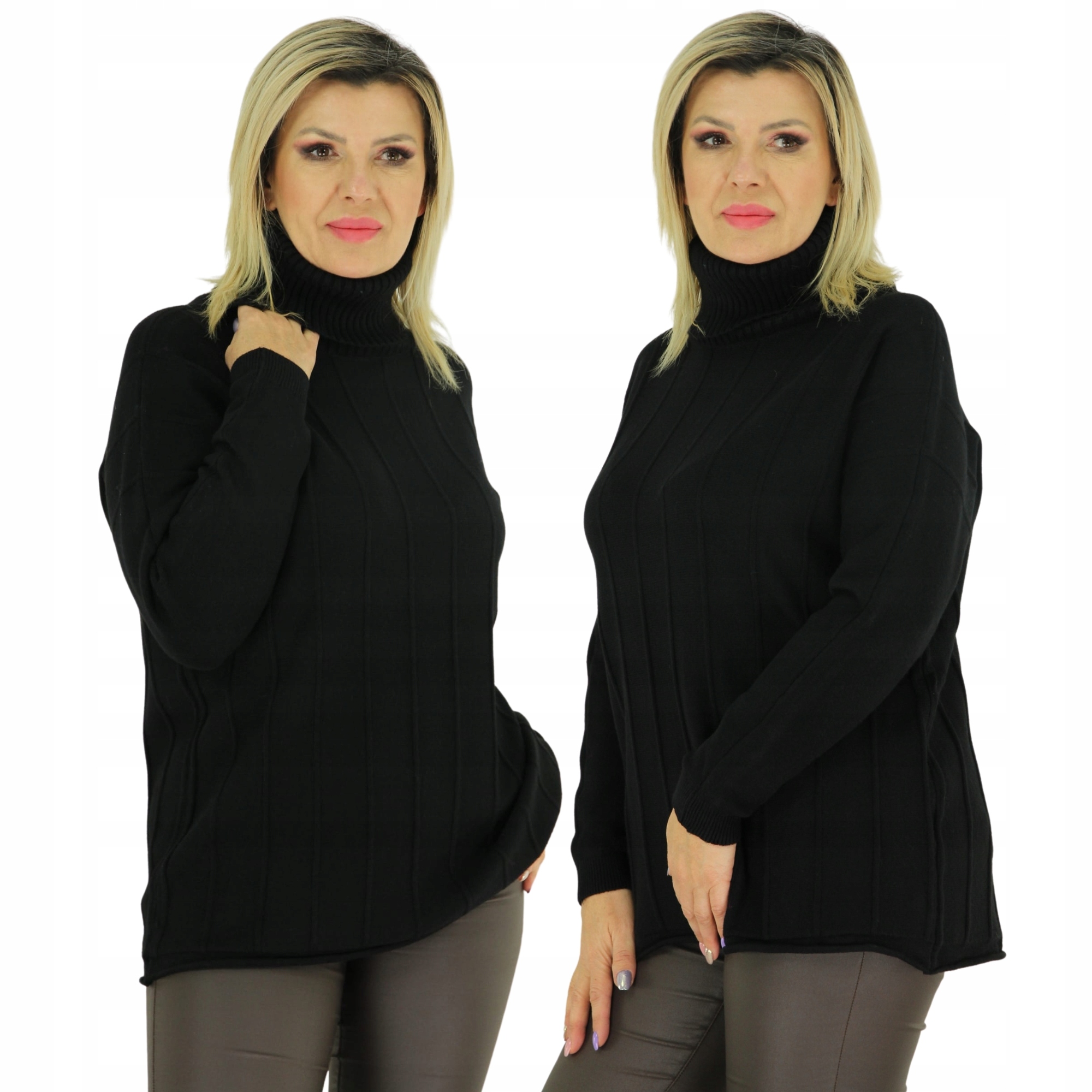 

Sweter Damski Z Guziczkami golf L-2XL