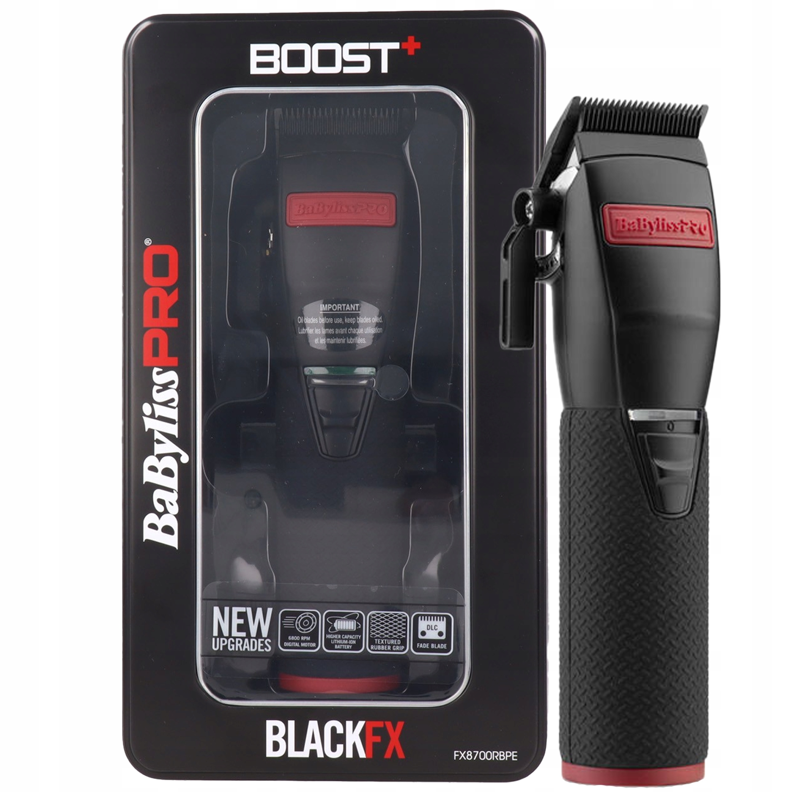 Babyliss Boost+ čierny a červený strojček na vlasy FX8700RBPE