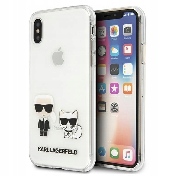 Karl Lagerfeld KLHCI65CKTR Kryt na iPhone Xs Max Tvrdý, Průhledný s motivem Karl & Choupet