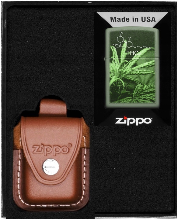 Sada Zippo Zapalovač Thc Cannabis Design Dárkový No2