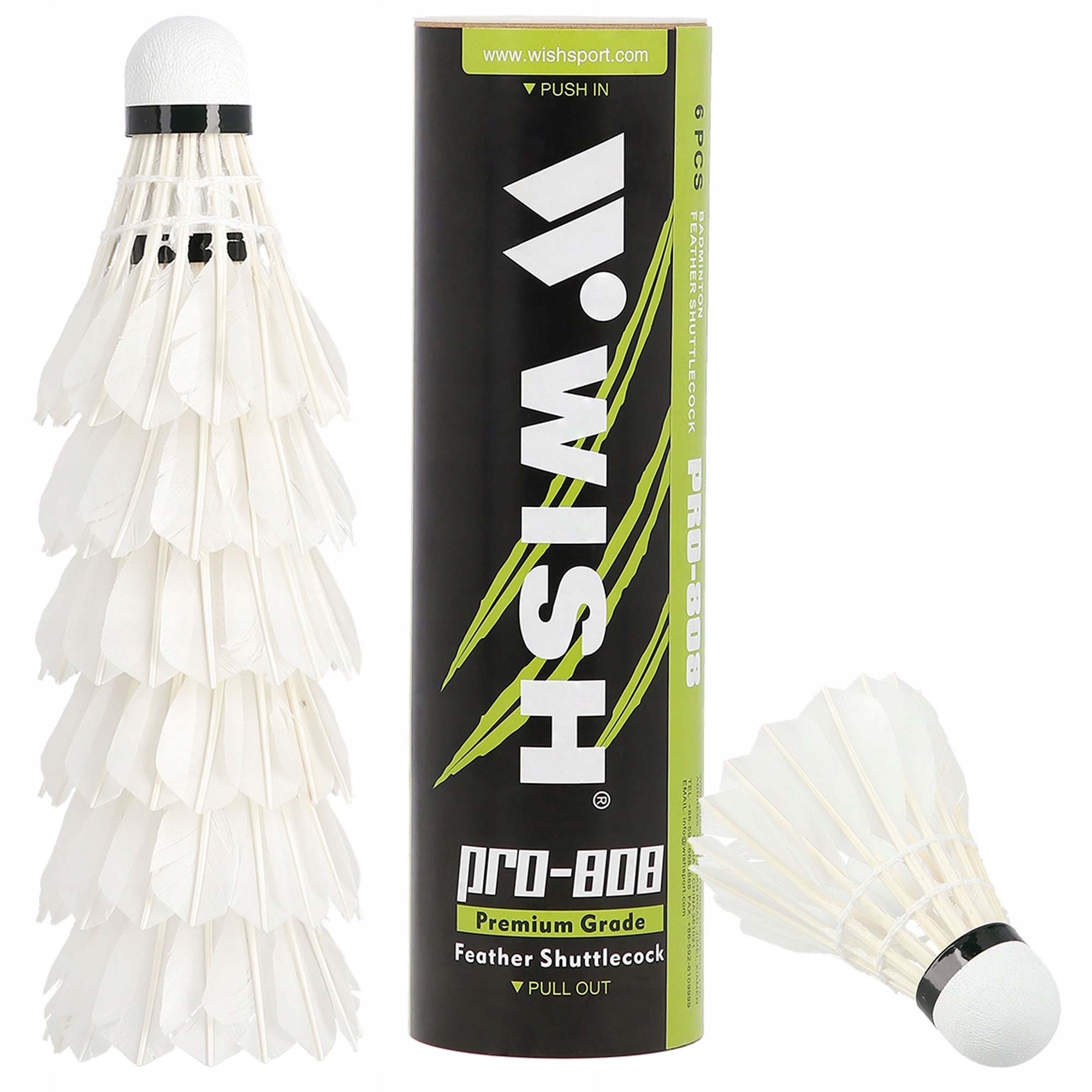 

Lotki do badmintona z piór 6szt Wish Badminton