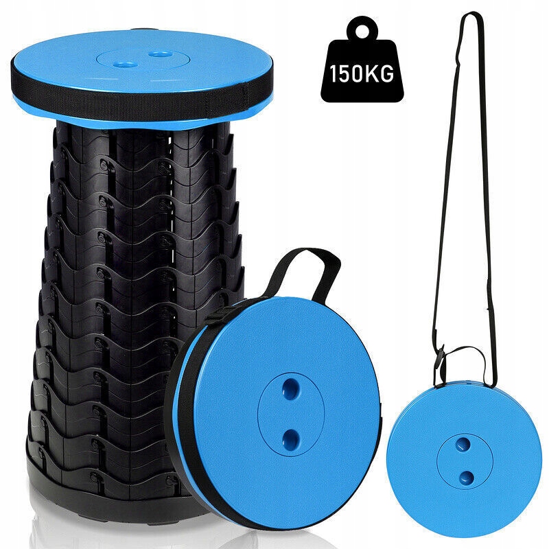 PRZENOŚNY SKŁADANY TABORET, LEKKI TABORET TELESKOPOWY NOŚNOŚĆ 150KG, 7-47CM Model Stołek Wędkarski