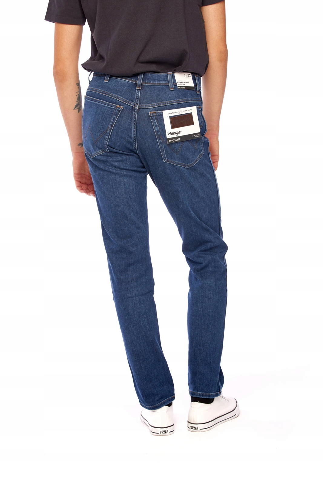 Pánské zúžené džíny Wrangler Texas Slim Velvery Blue W12SAO91Y 31/32