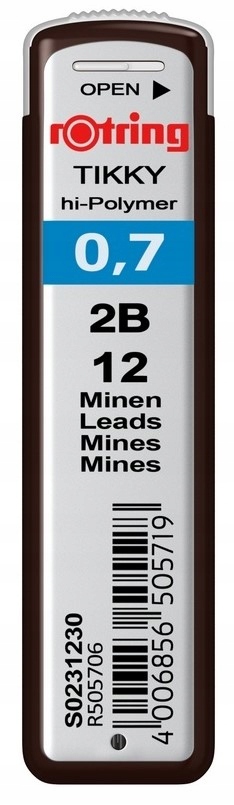 

Grafity do Ołówków Rotring Tikky 0,7mm 2B S0231230