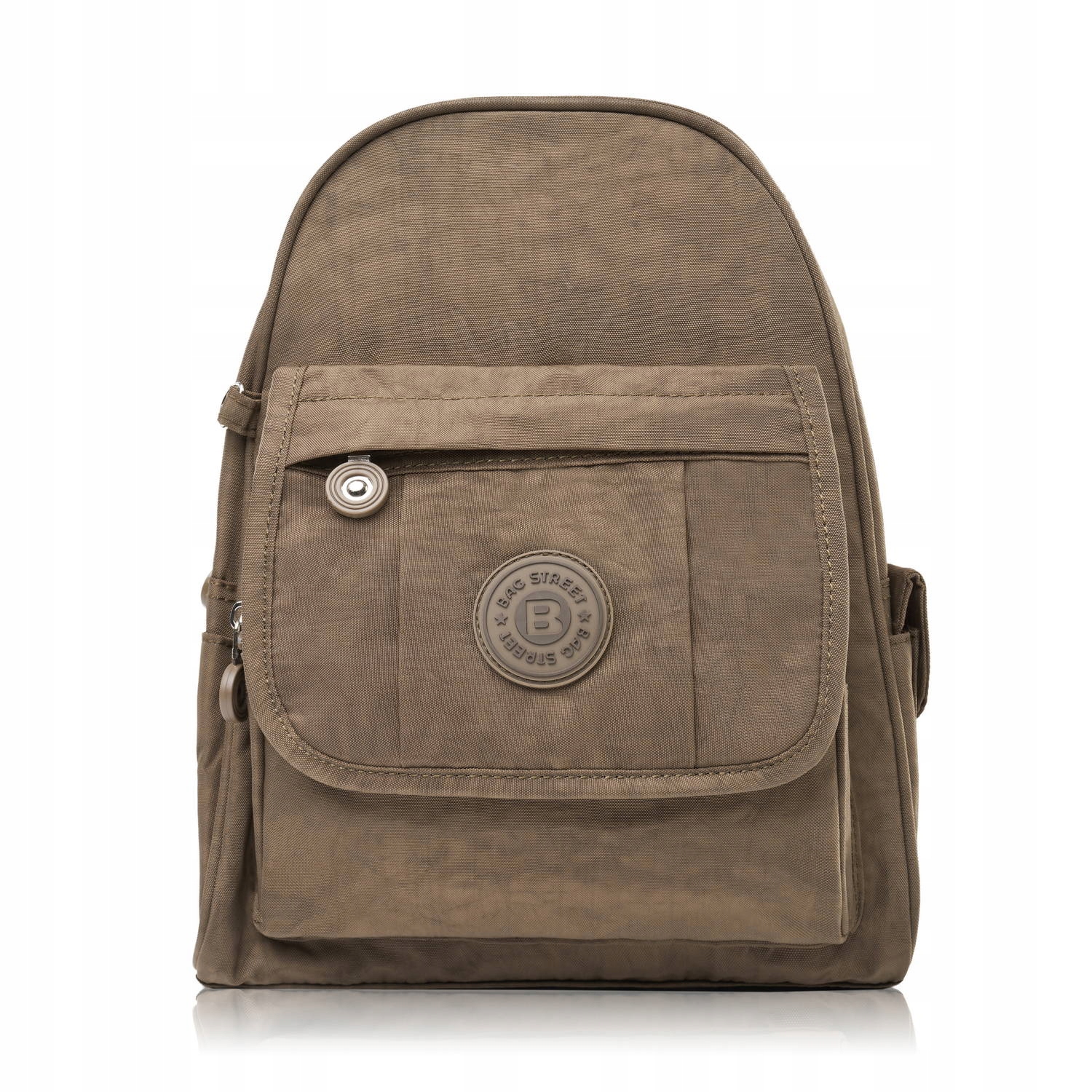 Plecak damski brązowy z lekkiego materiału, plecaczek damski na wycieczkę