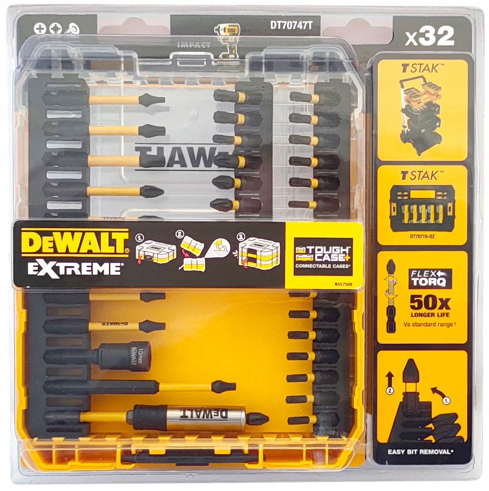 Sada Úderových Bitů Flextorq 32 Dílů Dewalt, Silné, Originální
