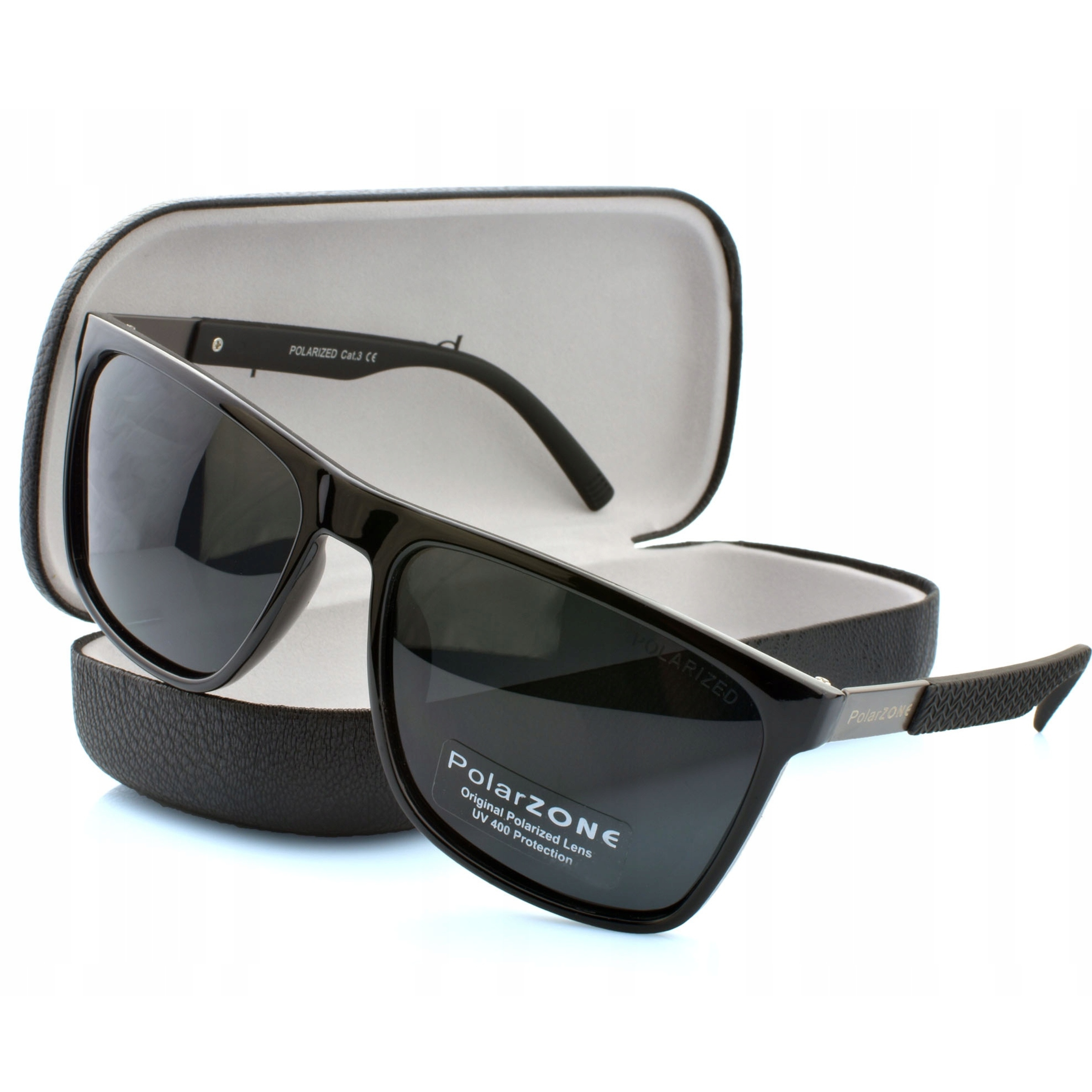 OKULARY PRZECIWSŁONECZNE MĘSKIE Polaryzacyjne PolarZONE UV400 ETUI + GRATIS Marka PolarZONE