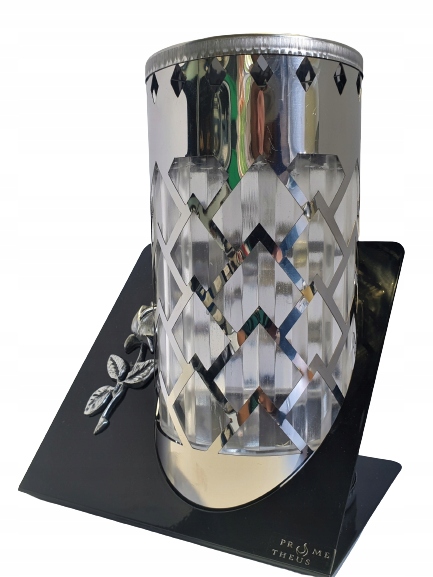 ZNICZ NOWOCZESNY ZE STALI ARTYSTYCZNY TUBA METAL Wysokość produktu 22.5 cm