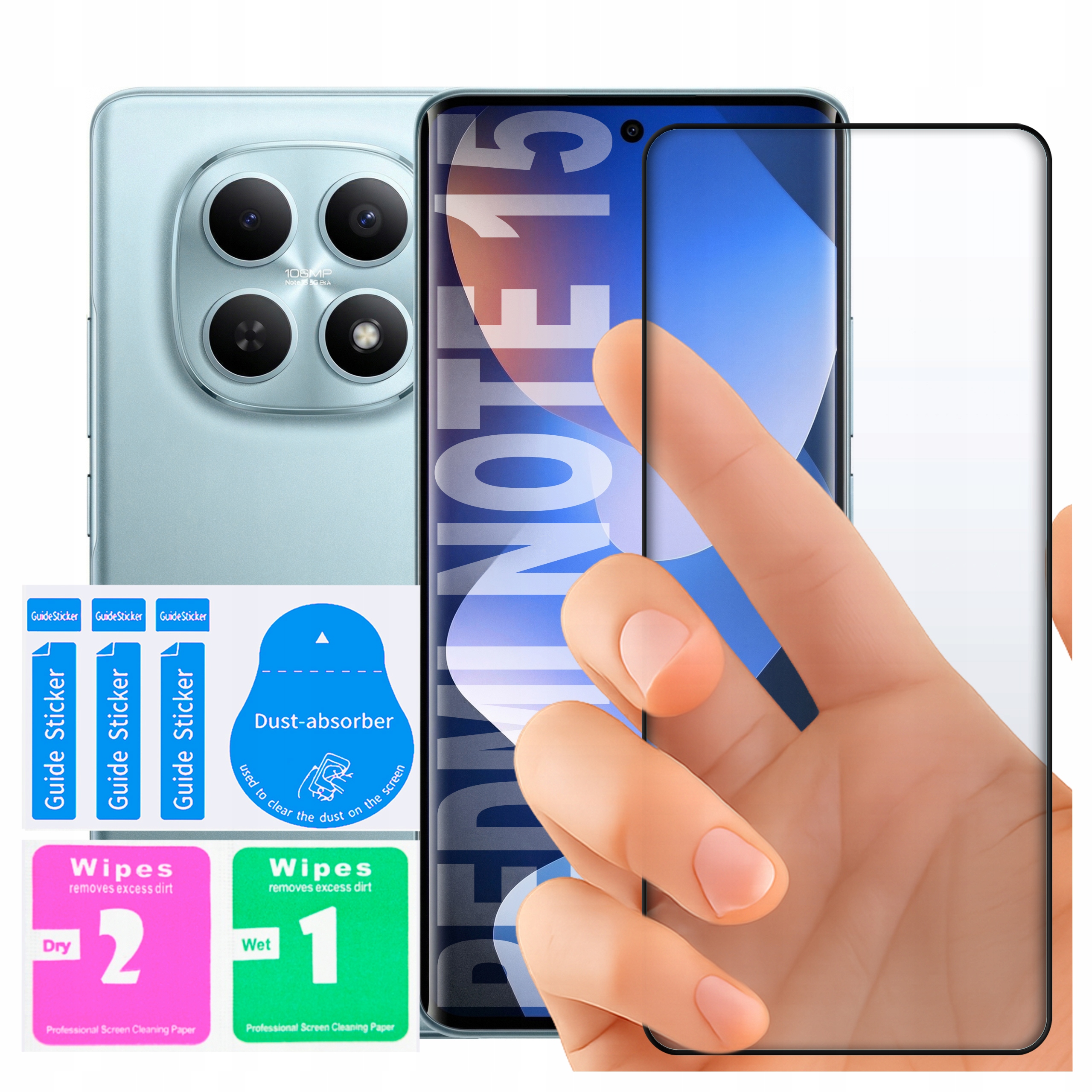 Szkło hartowane do Xiaomi Redmi Note 15 zakrzywione krawędzie boczne