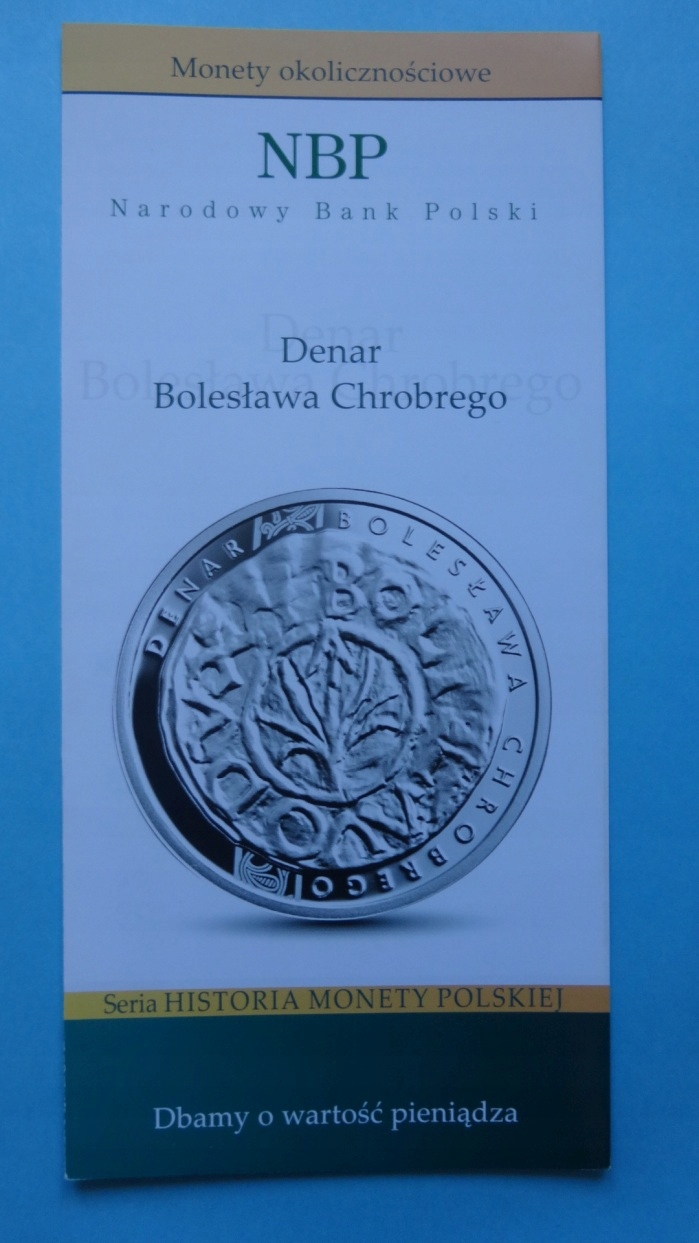 Folder 5 zł 2013,DENAR CHROBREGO,stan I