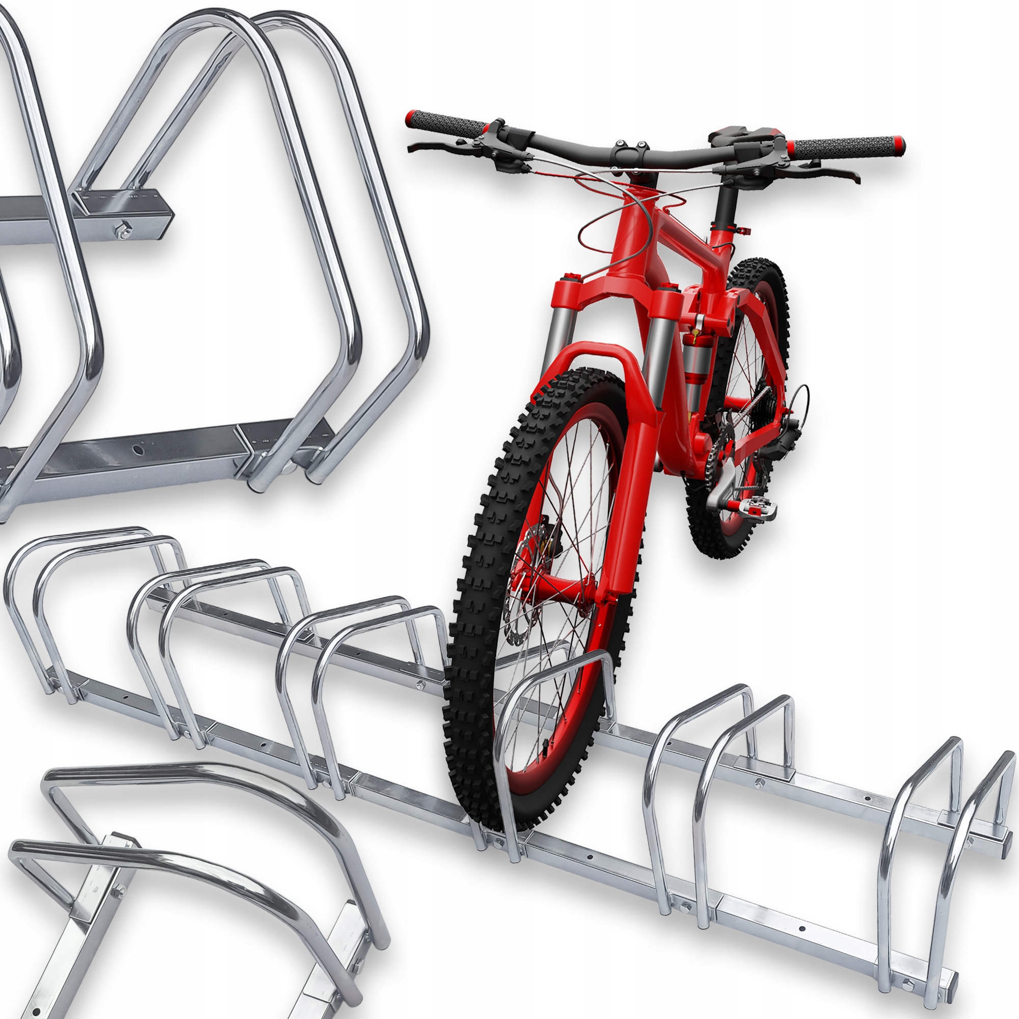 STOJAK NA 6 ROWERÓW PARKING ROWEROWY UCHWYT NA 6 STANOWISK