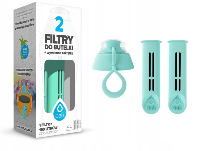 

2-PAK Filtrów Do Butelki Dafi+zakrętka 9 kolorów!